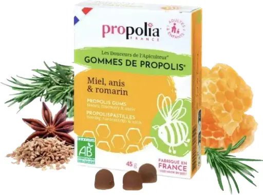 Gomme Propolis Miel et Romarin et Anis 